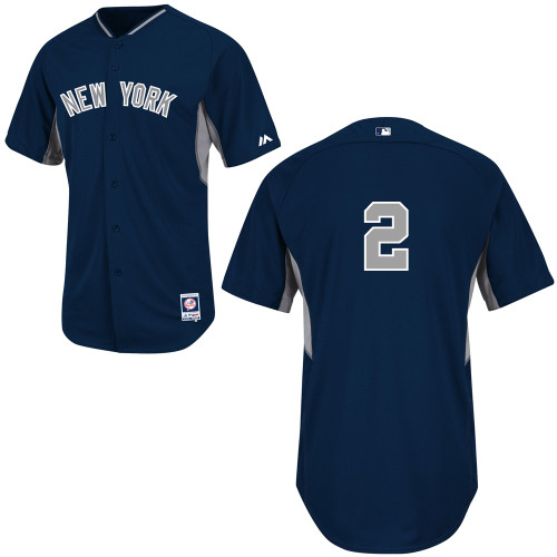 Derek Jeter #2 Youth Baseball Jersey-New York Yankees Authentic 2014 Navy Cool Base BP MLB Jersey - Click Image to Close